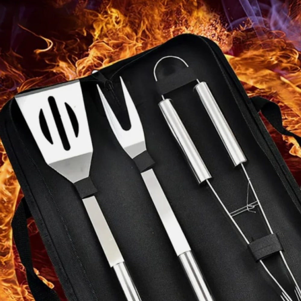 Stainless Steel BBQ Utensil Set - 3 Piece