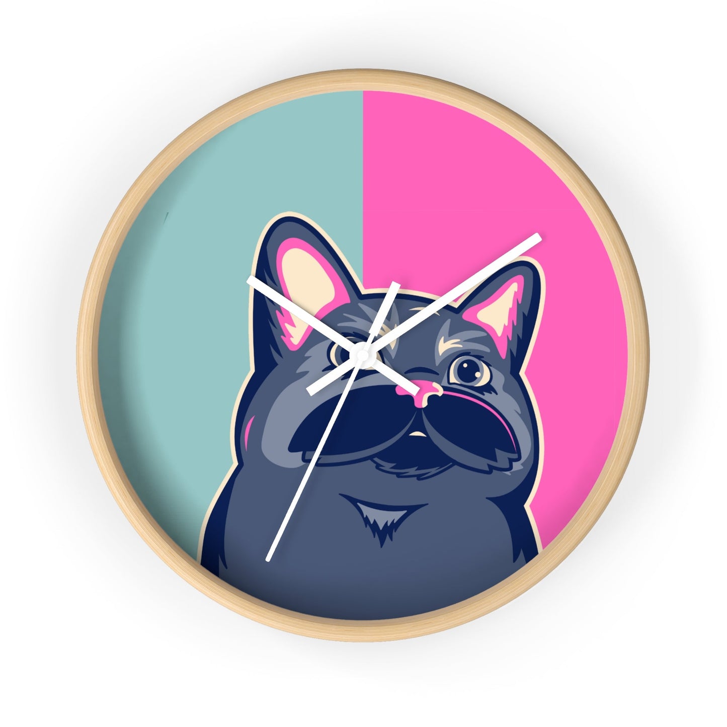 Colorful Cat Cutout Wall Clock