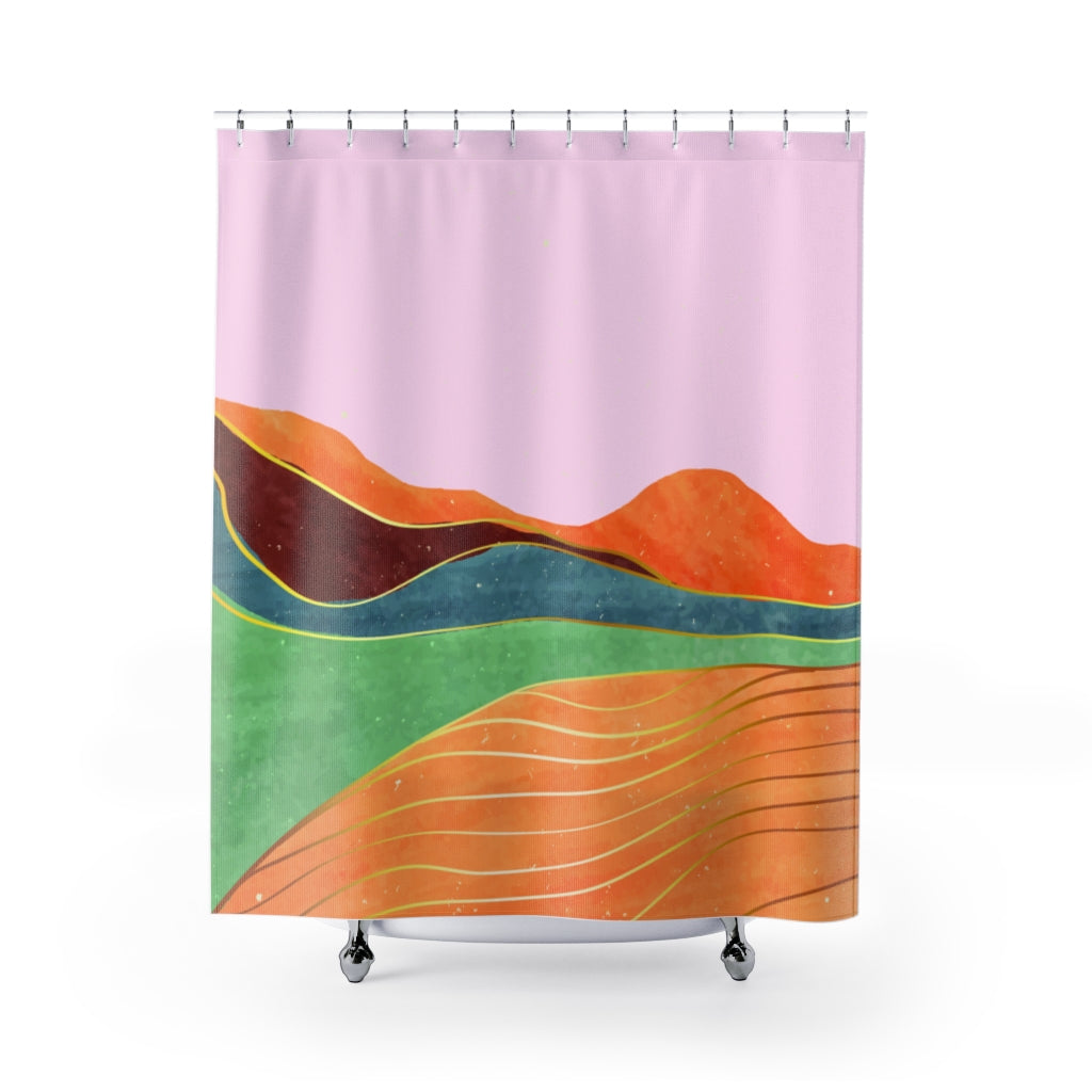 Shower Curtains Depicting Toscana's Scenery