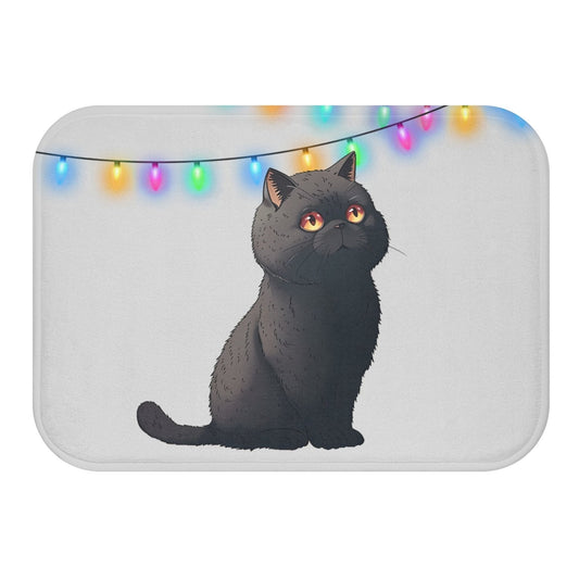 Black Cat Bath Mat - Festive Edition