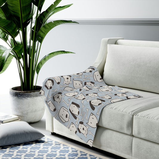 Plush Throw Blanket with Canine Design
