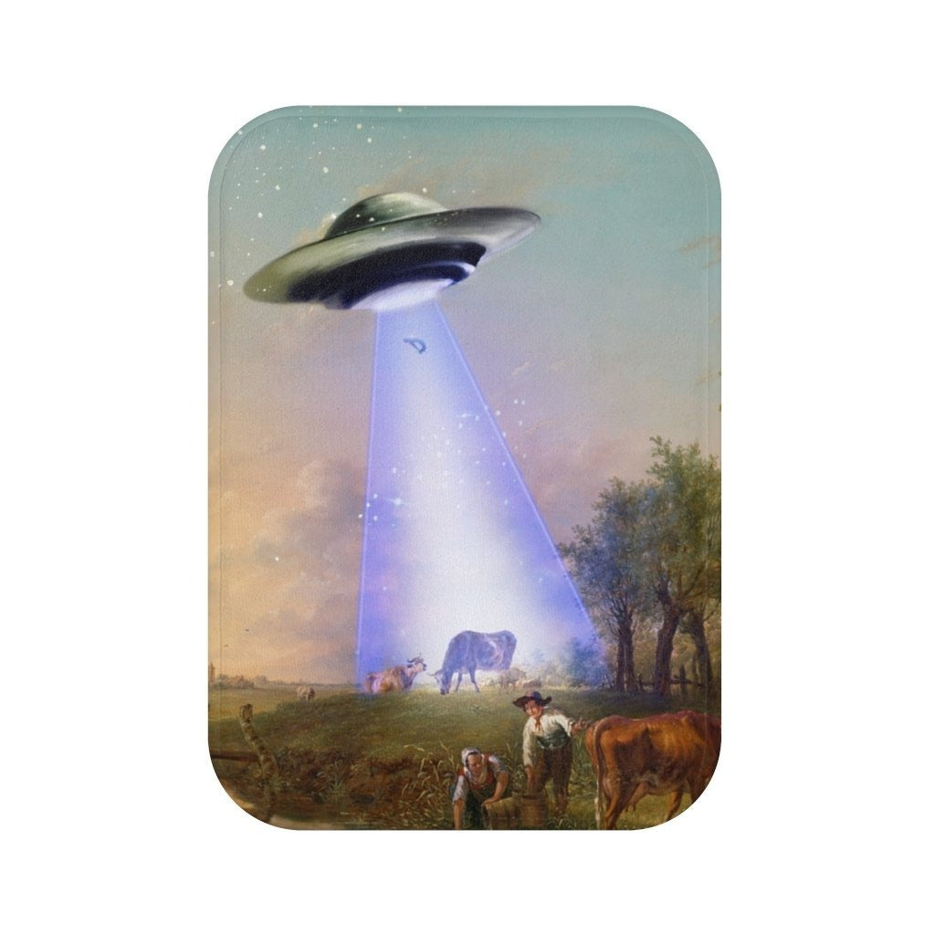 Cow Abducted by UFO Bath Mat - Home Decor Accessories