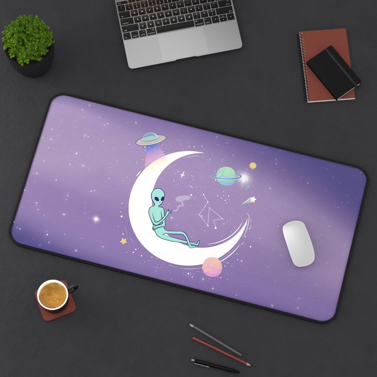 Alien Space Theme Desk Mat: Embrace the Chill