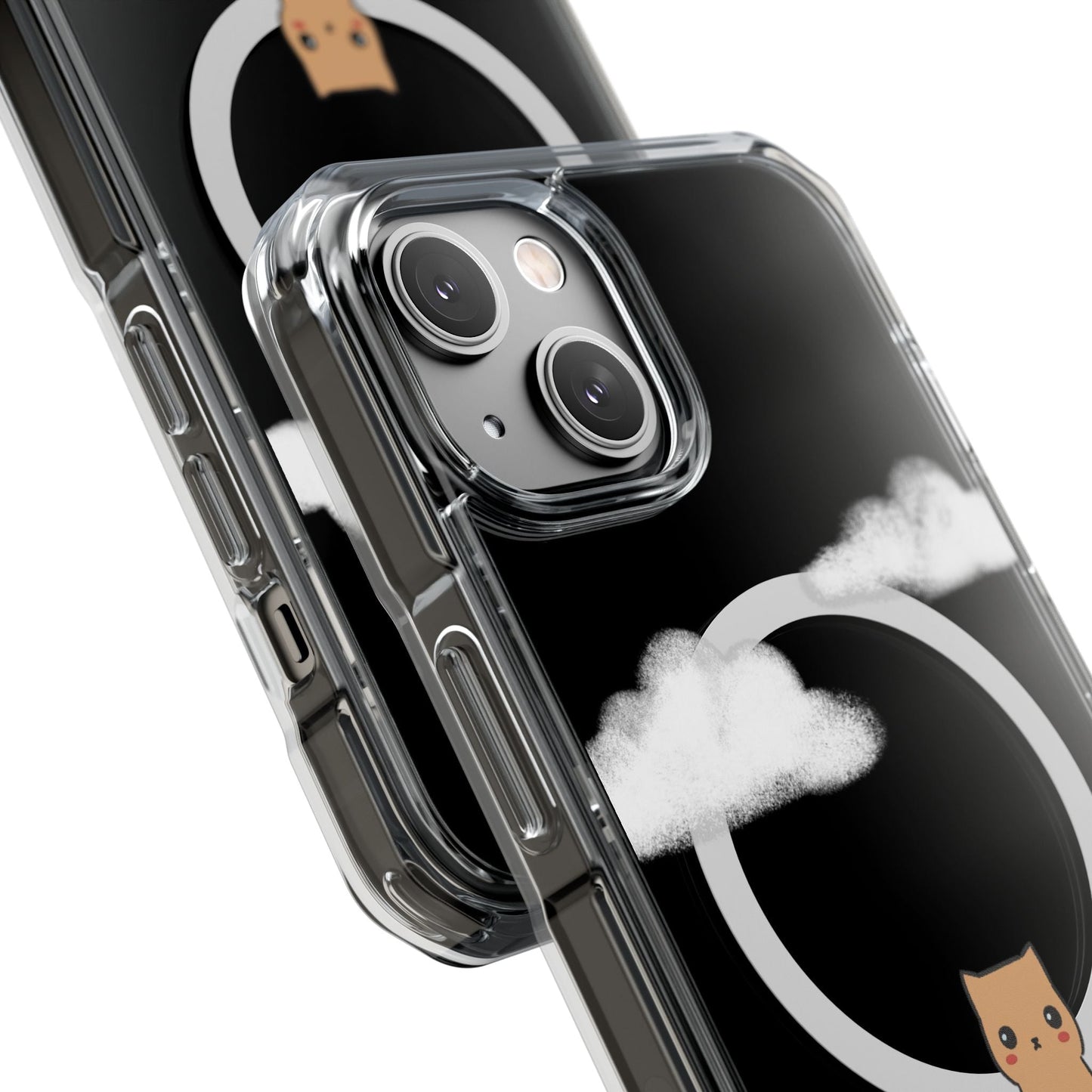 Magnetic Clear iPhone Case with Cat Design for Outdoor Enthusiasts