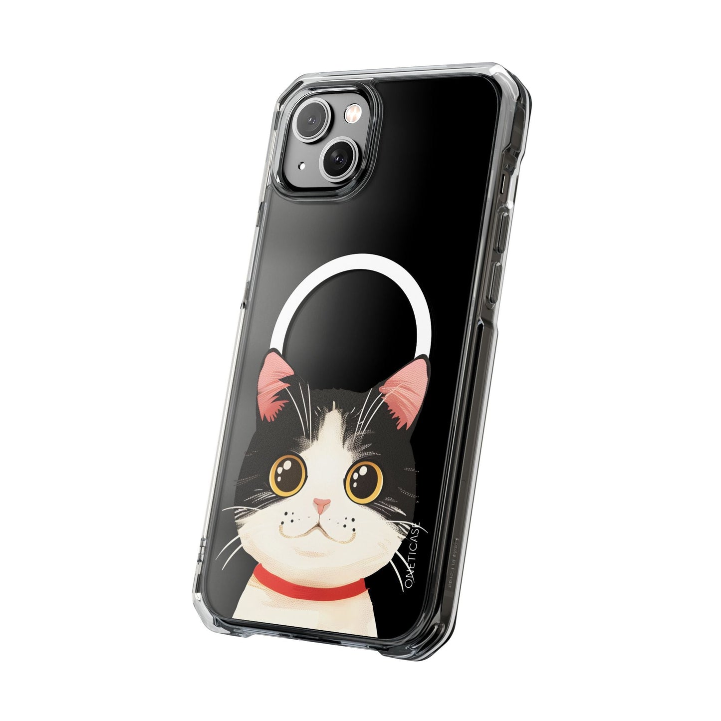 Clear Magnetic Tuxedo Cat Phone Case for iPhone Models