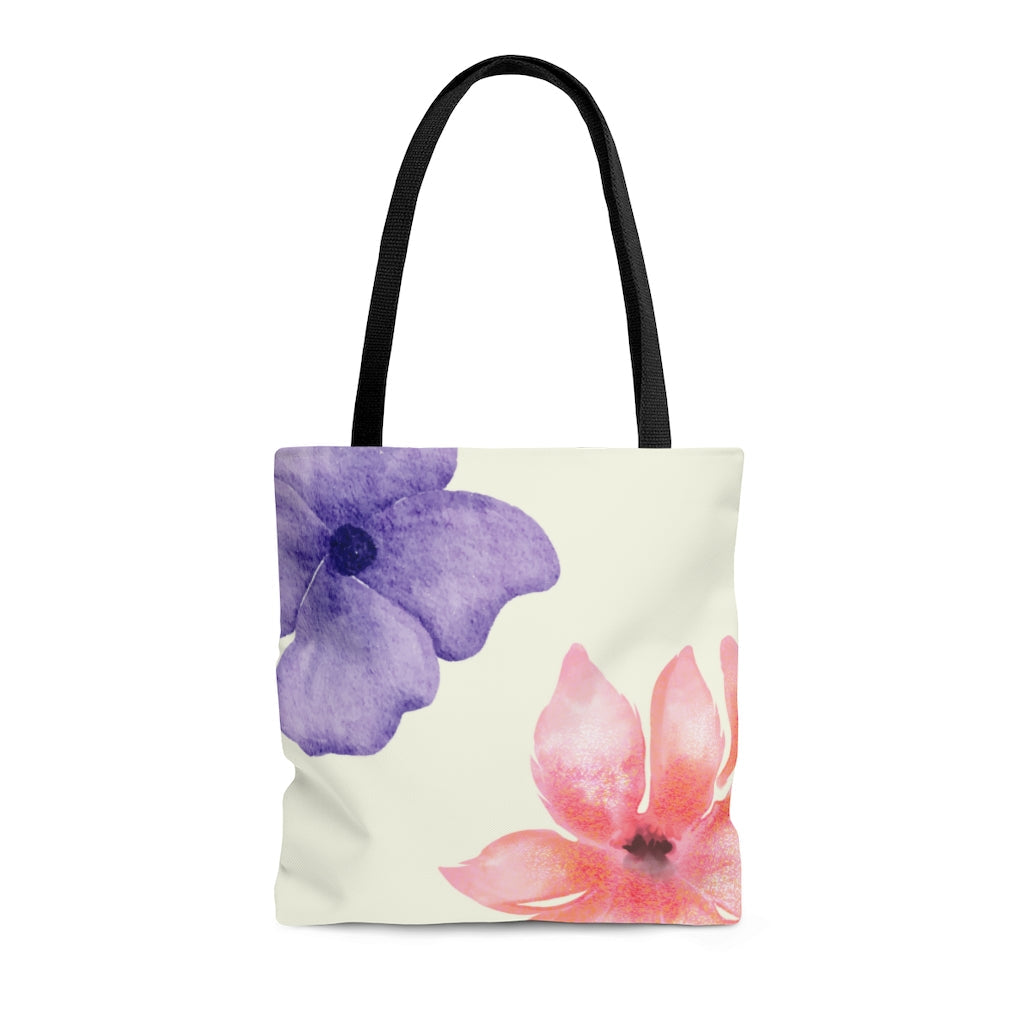Medium Beach Tote Bag with a Vibrant Floral Design