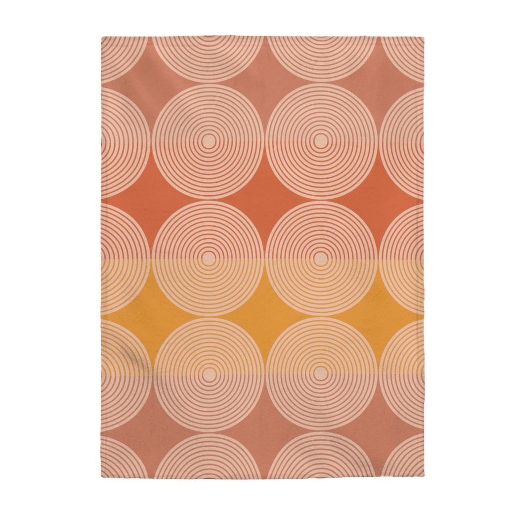 Plush Throw Blanket with Abstract Circle Design
