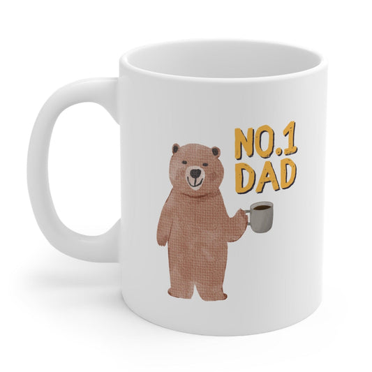Top Dad Teddy Bear Mug for Tea and Coffee