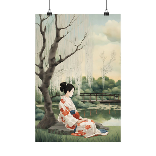 Tranquil Waterside Reverie Art Poster by Geisha