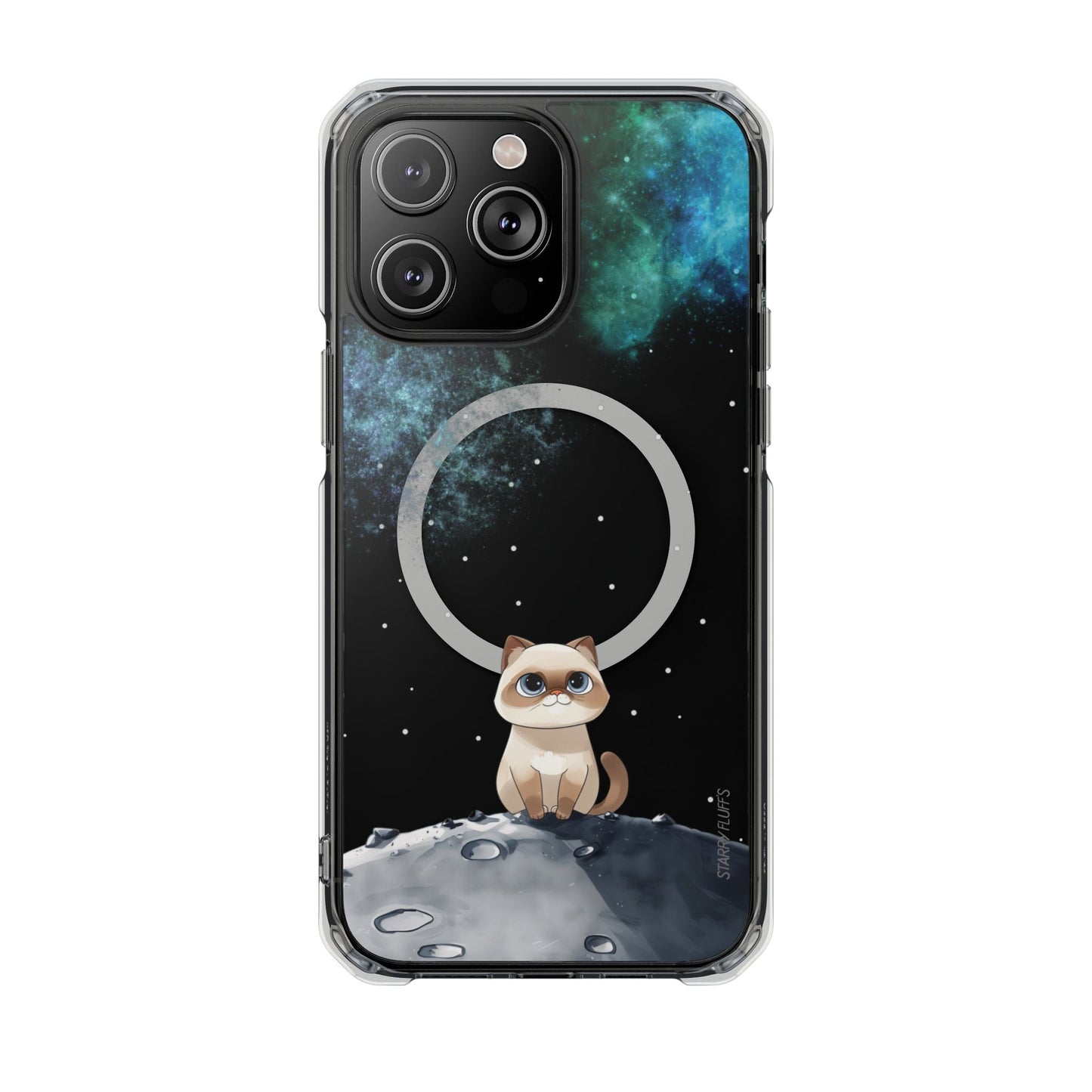 Spacey Siamese - Nebula Magnetic Clear Case for iPhone Models