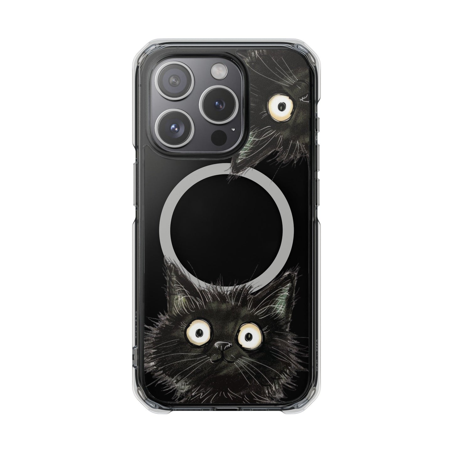 Inquisitive Magnetic Clear Cat iPhone Case