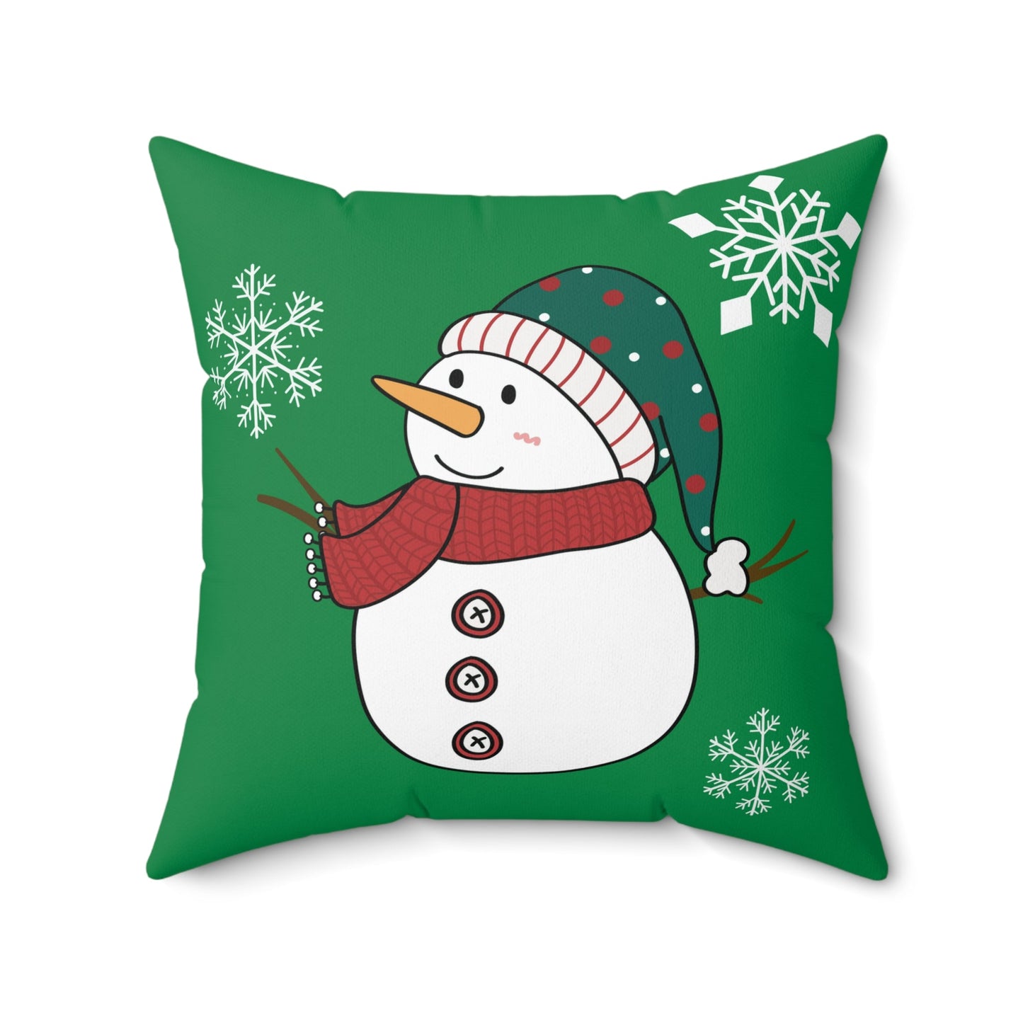 Double-Sided Faux Suede Christmas Snowman Pillow