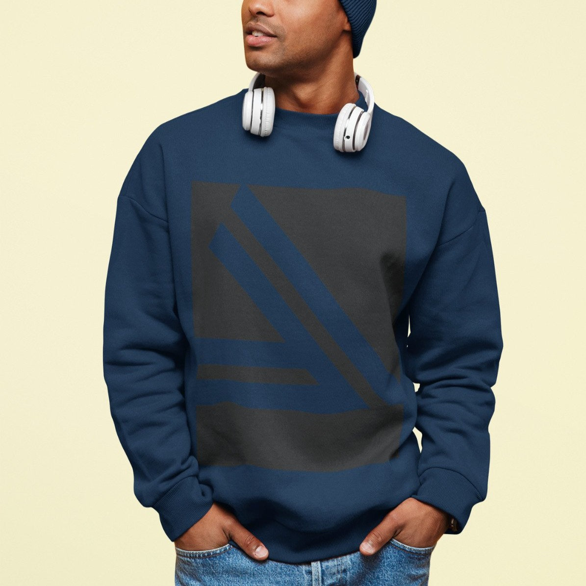 Double Logo Crewneck Sweatshirt for Men