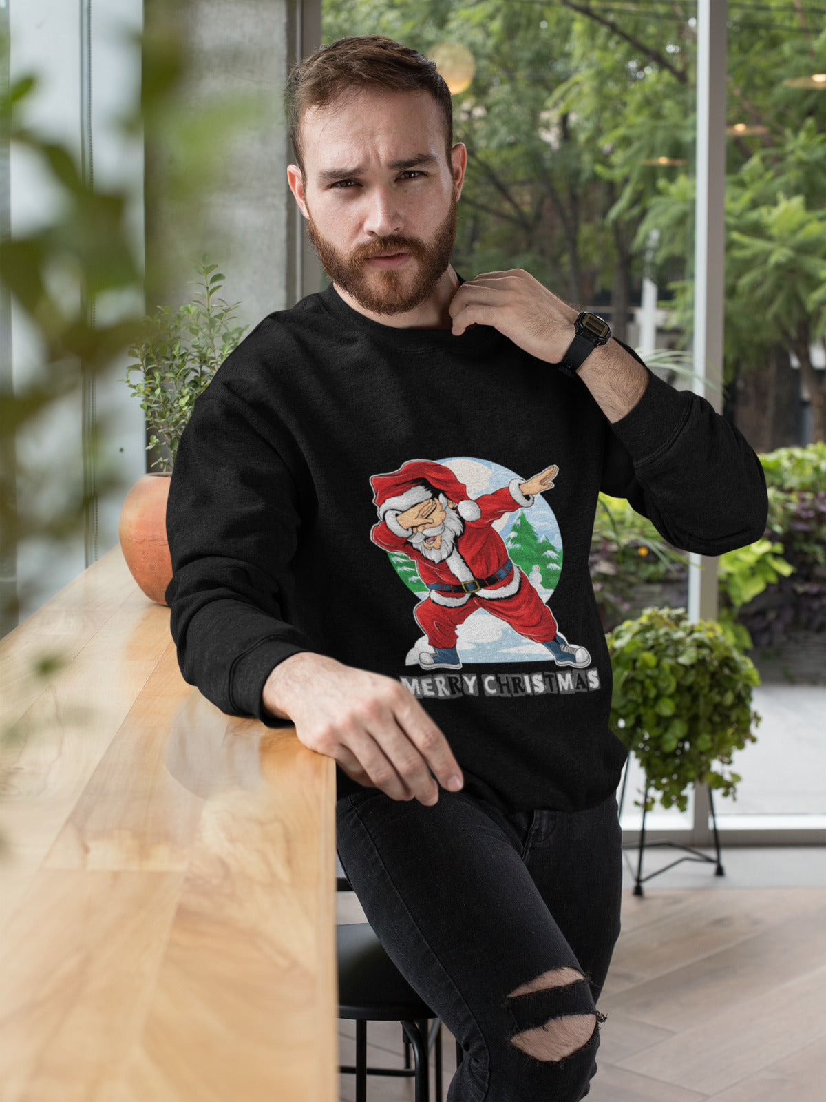 Santa Dabbing Men's Crewneck Sweatshirt