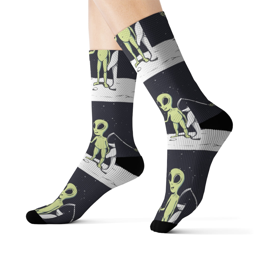 Quirky Extraterrestrial Selfie Socks