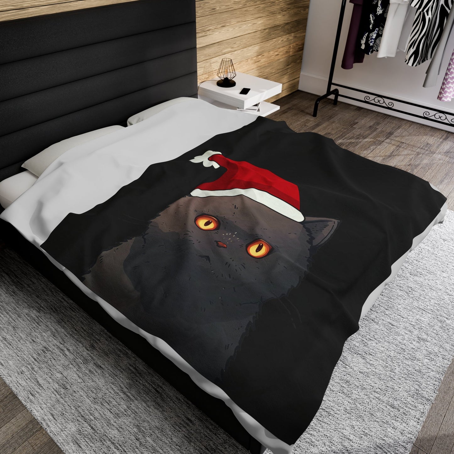 Black Cat Plush Throw Blanket for the Holiday Season