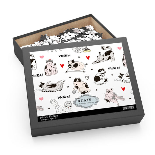 500-Piece Jigsaw Puzzle - Engaging Cat Activities