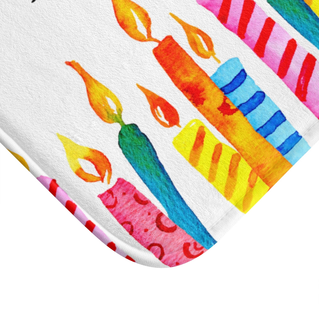 Birthday Celebration Candles Bathroom Mat Decor Rug