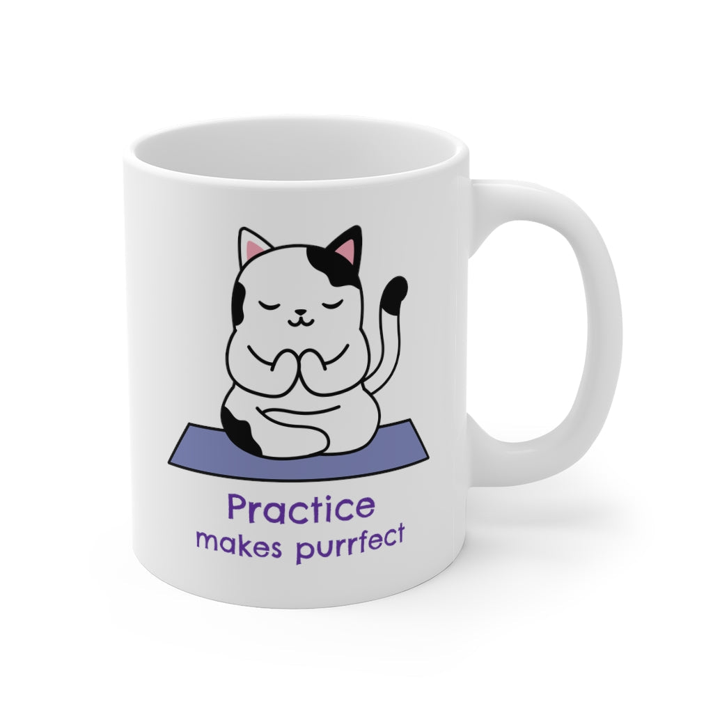 Practice Makes Purrfect - Yoga Themed Mug
