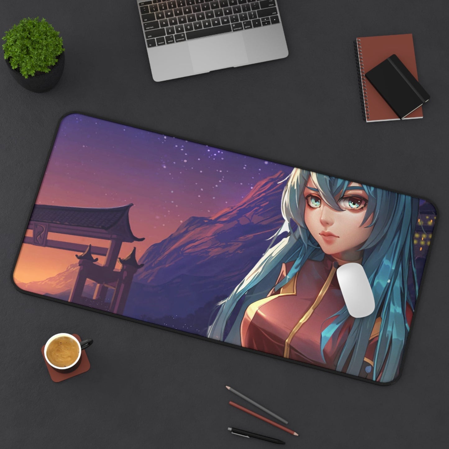 Large Mouse Pad featuring an Anime Girl in Space Suit
