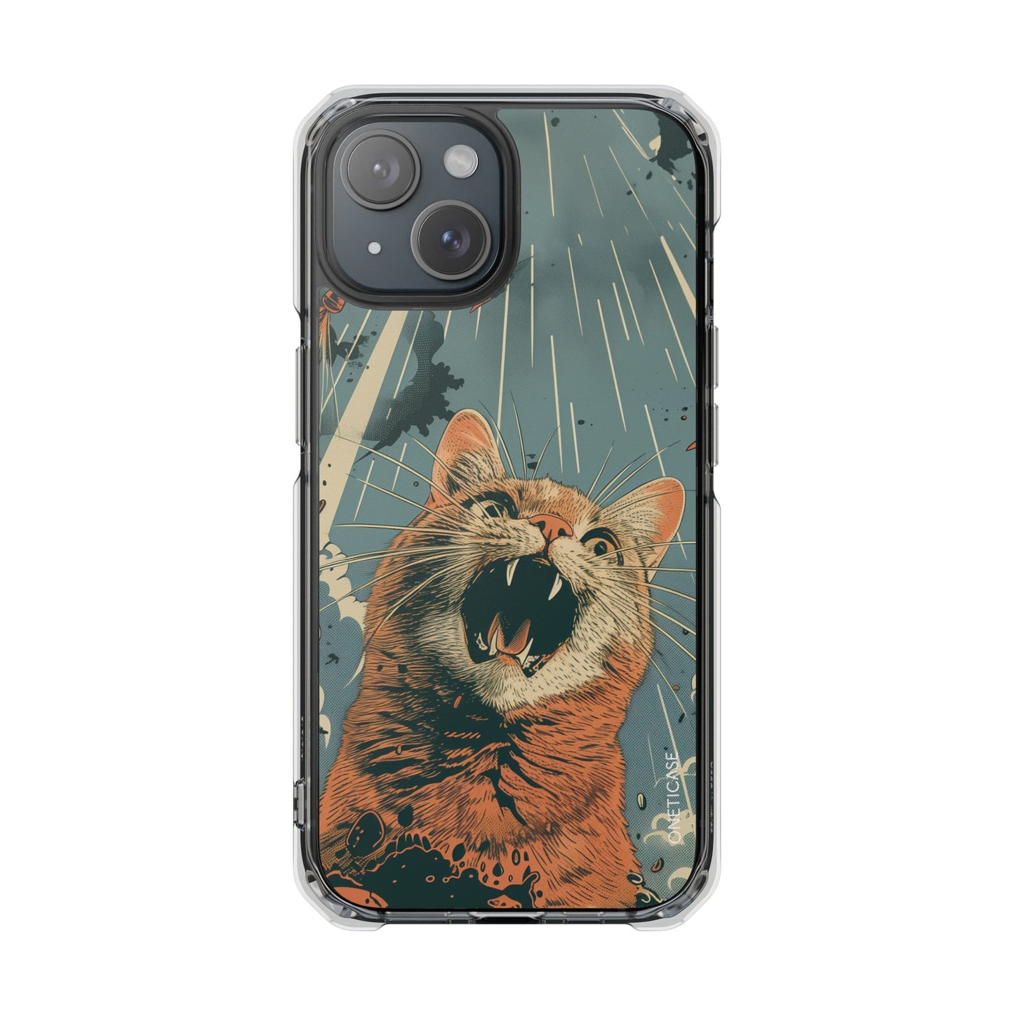 Clear Magnetic Case for Retro Cat iPhone Series