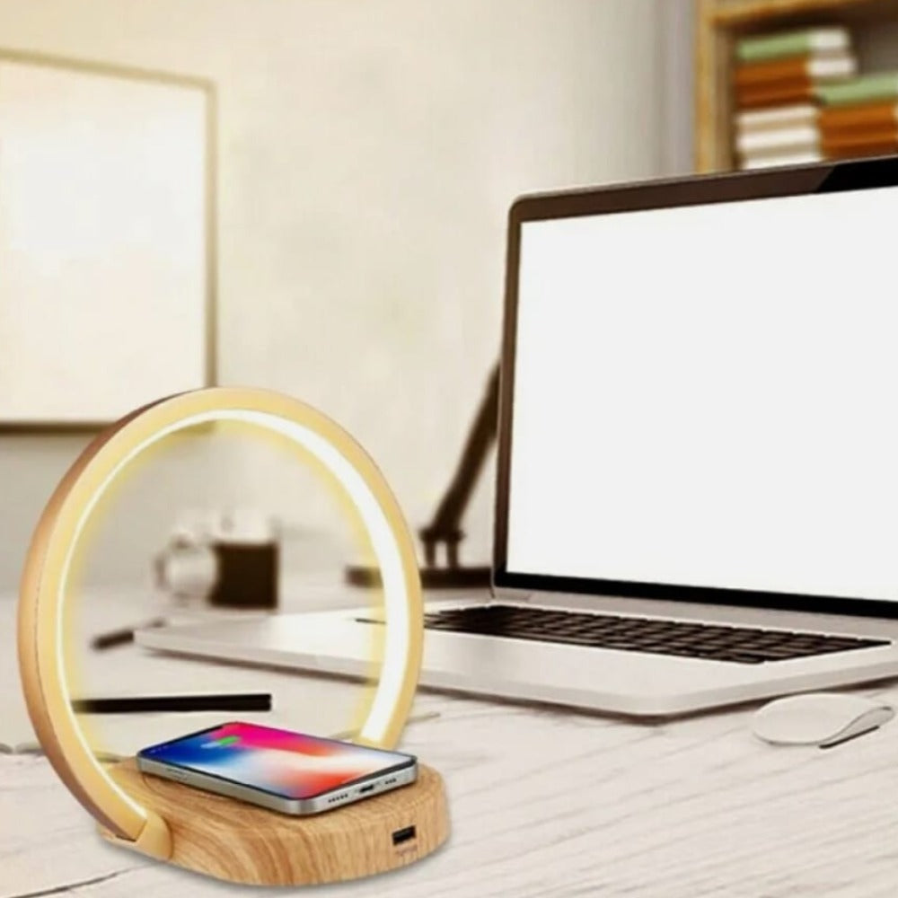 Wireless Charging LED Table Lamp for Smartphones with 15W Output