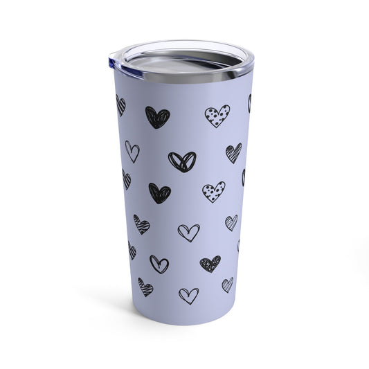 Purple 20oz Heart Tumbler