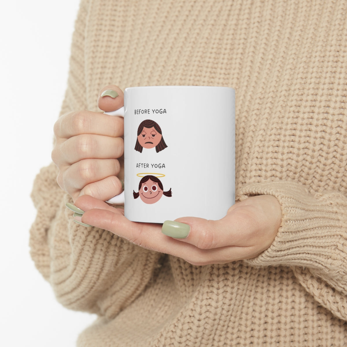 Yoga-Themed Novelty Mug for Pre and Post Practice