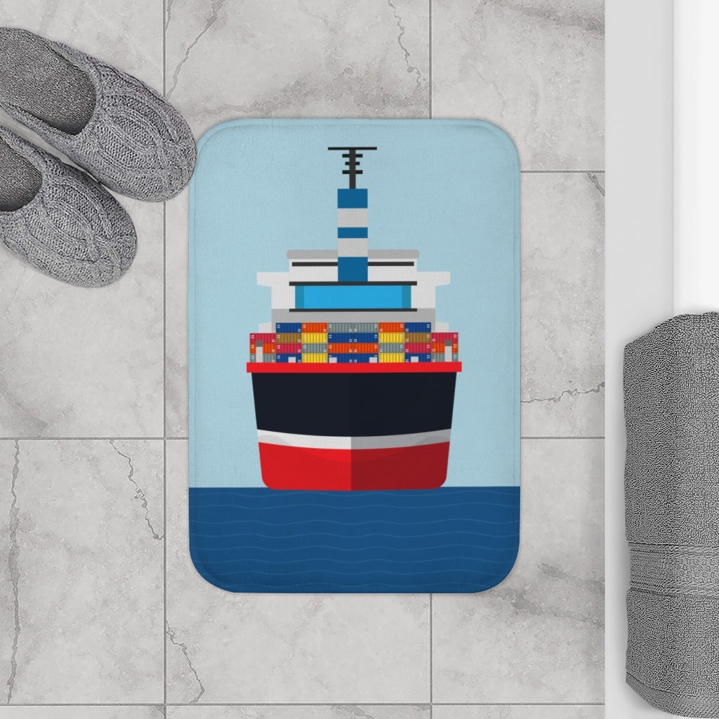 Oceanfront Cargo Vessel Bath Mat