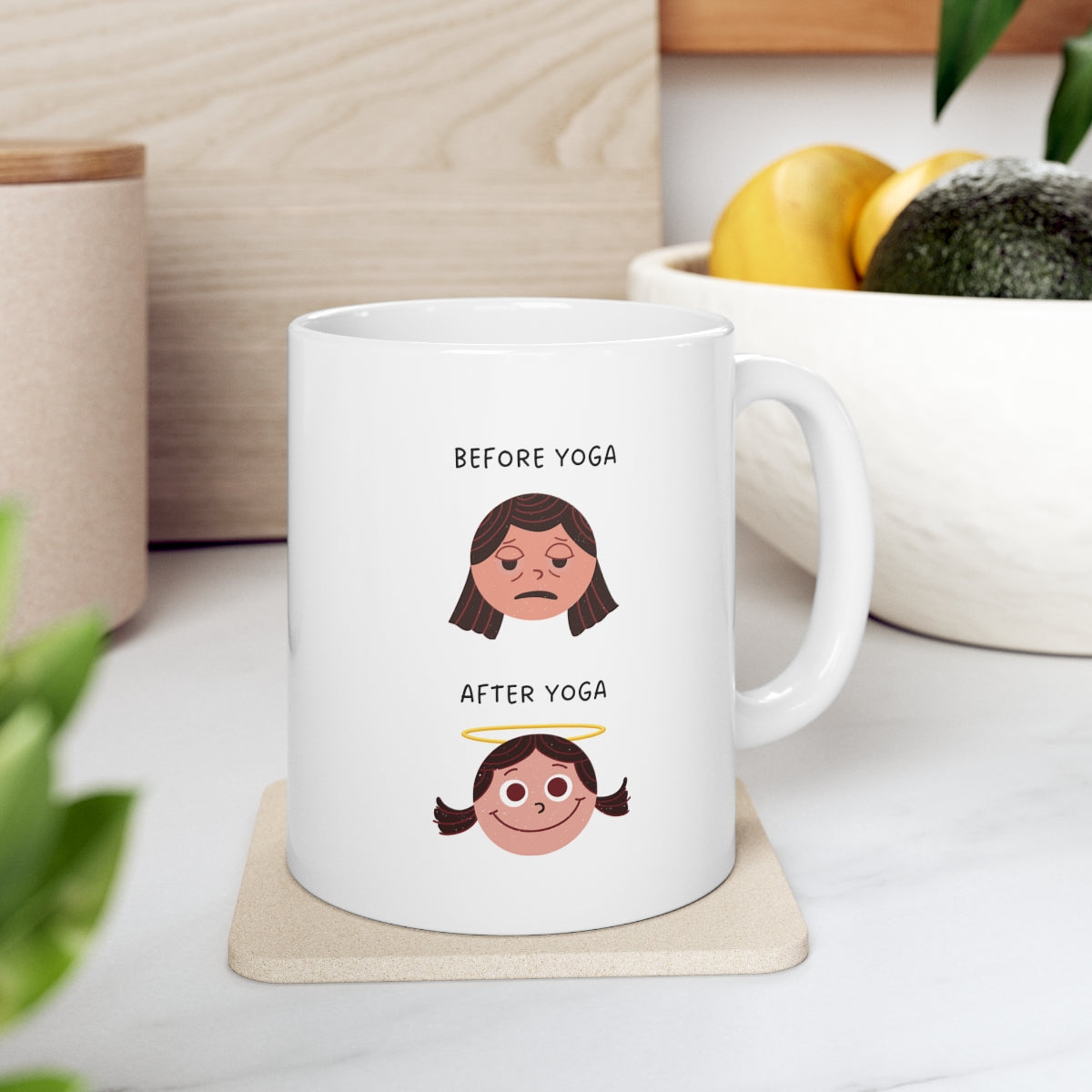 Yoga-Themed Novelty Mug for Pre and Post Practice