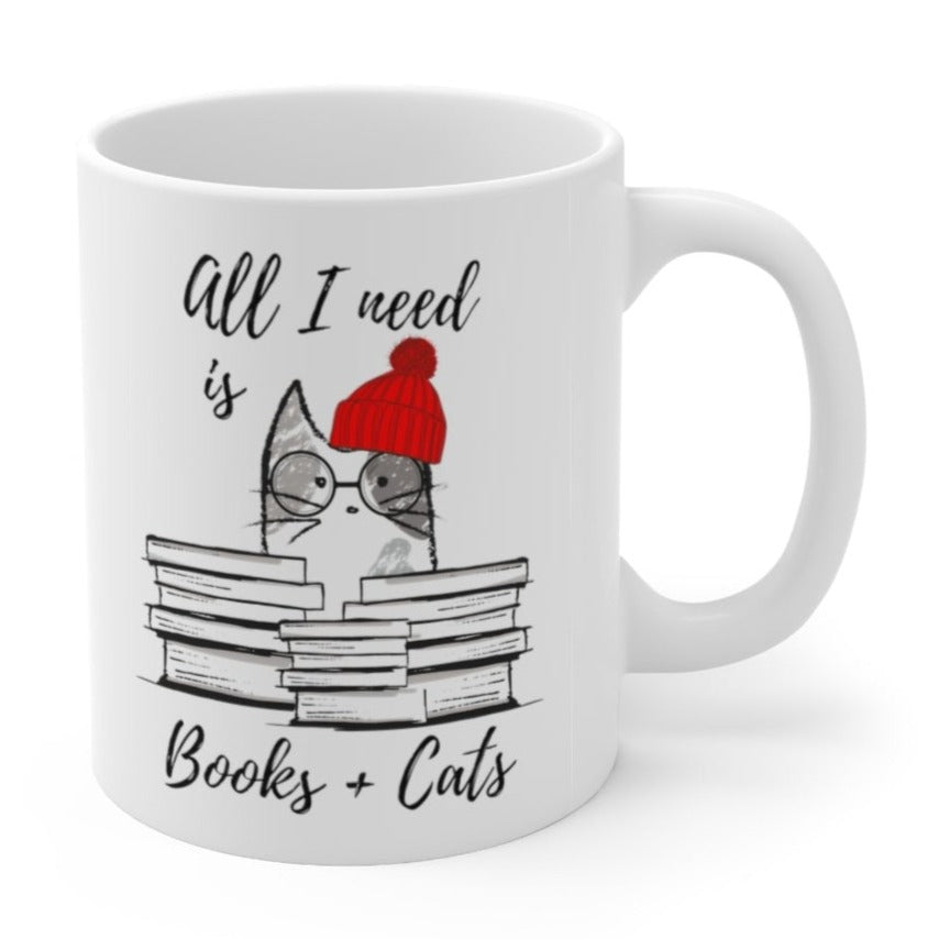 Books and Feline Friends Mug