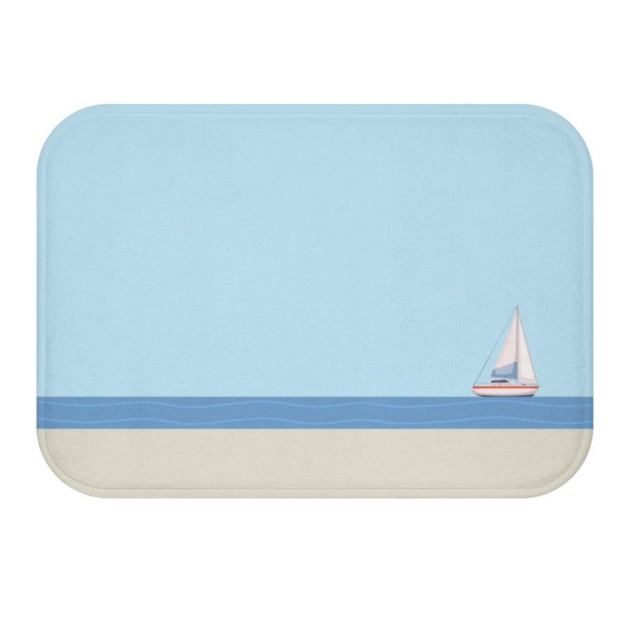 Ocean Adventure Sailboat Bath Mat