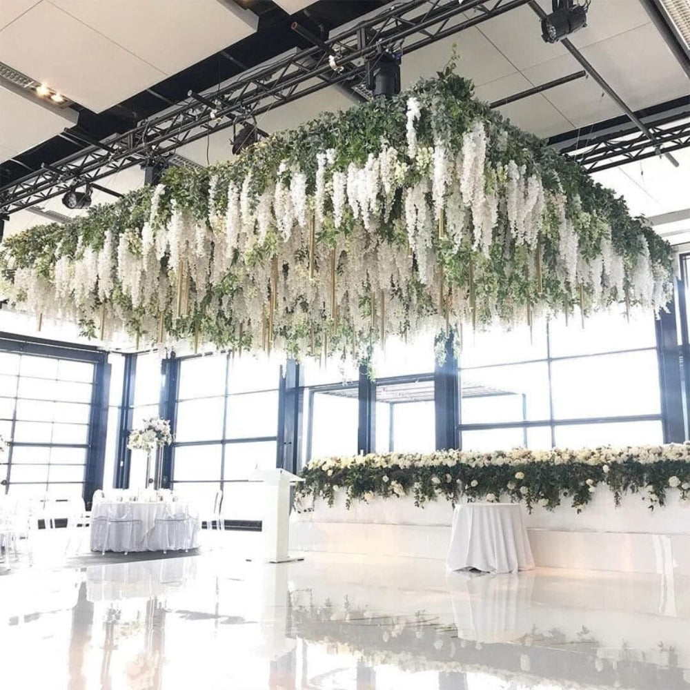 12 Floral Plastic Wisteria Pieces for Party Decoration