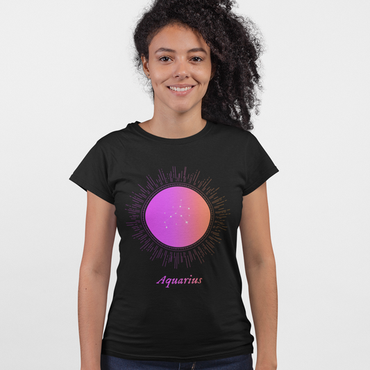 Gradient Zodiac T-Shirt for Women: Aquatic Horoscope-inspired Fashion