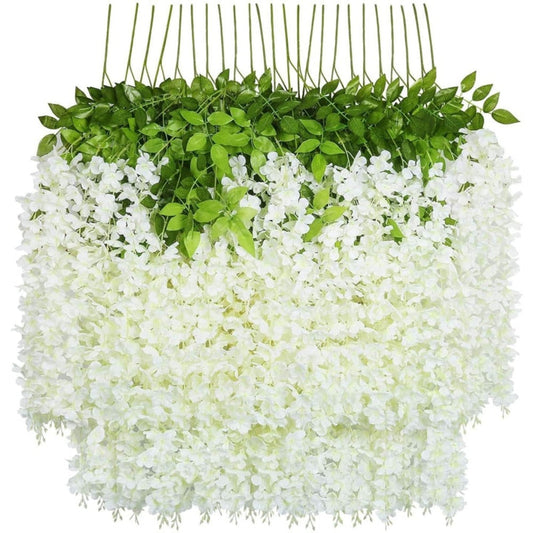 12 Floral Plastic Wisteria Pieces for Party Decoration