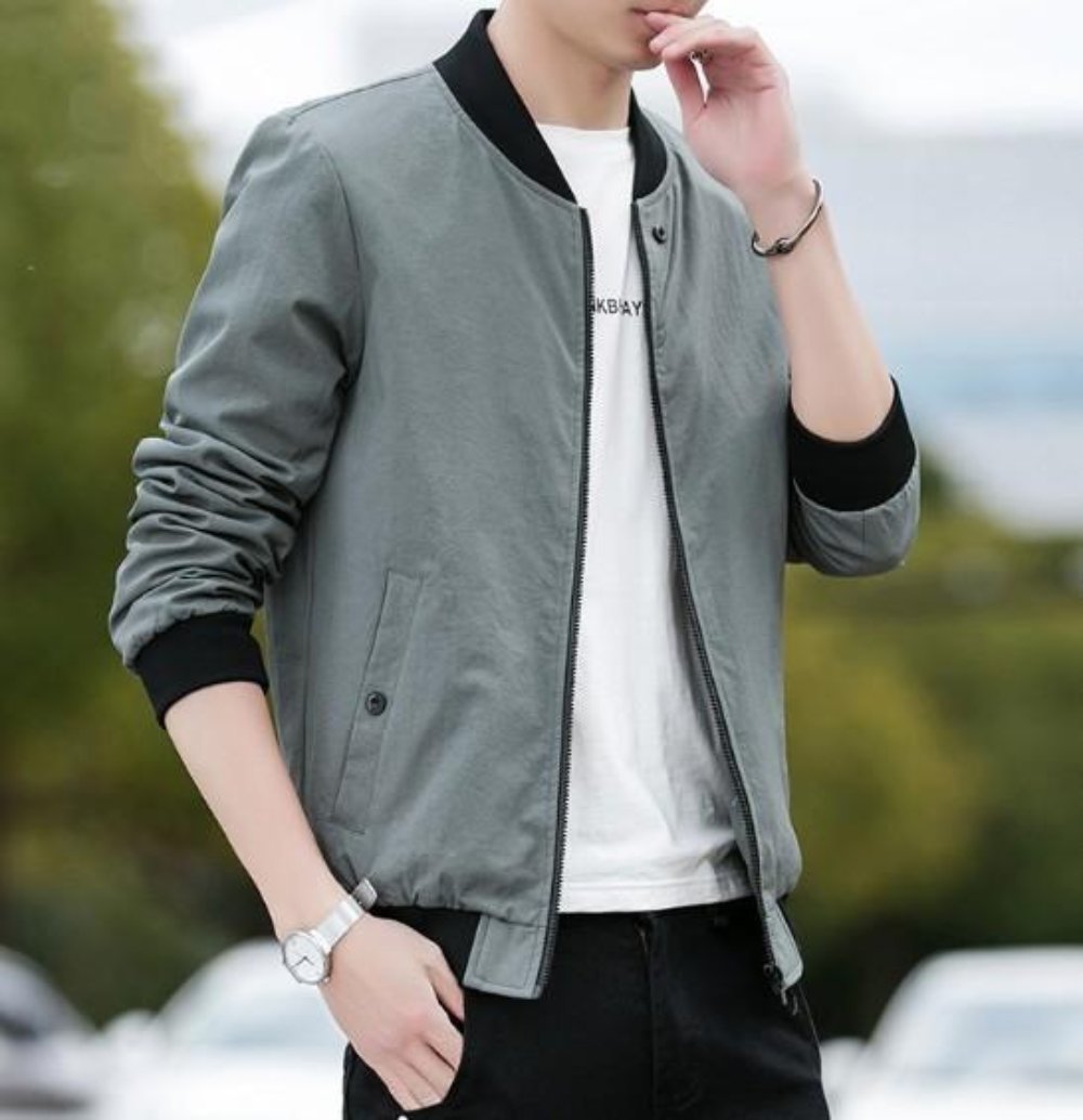 Core Meaning Clear: Men's Windproof Bomber Coat