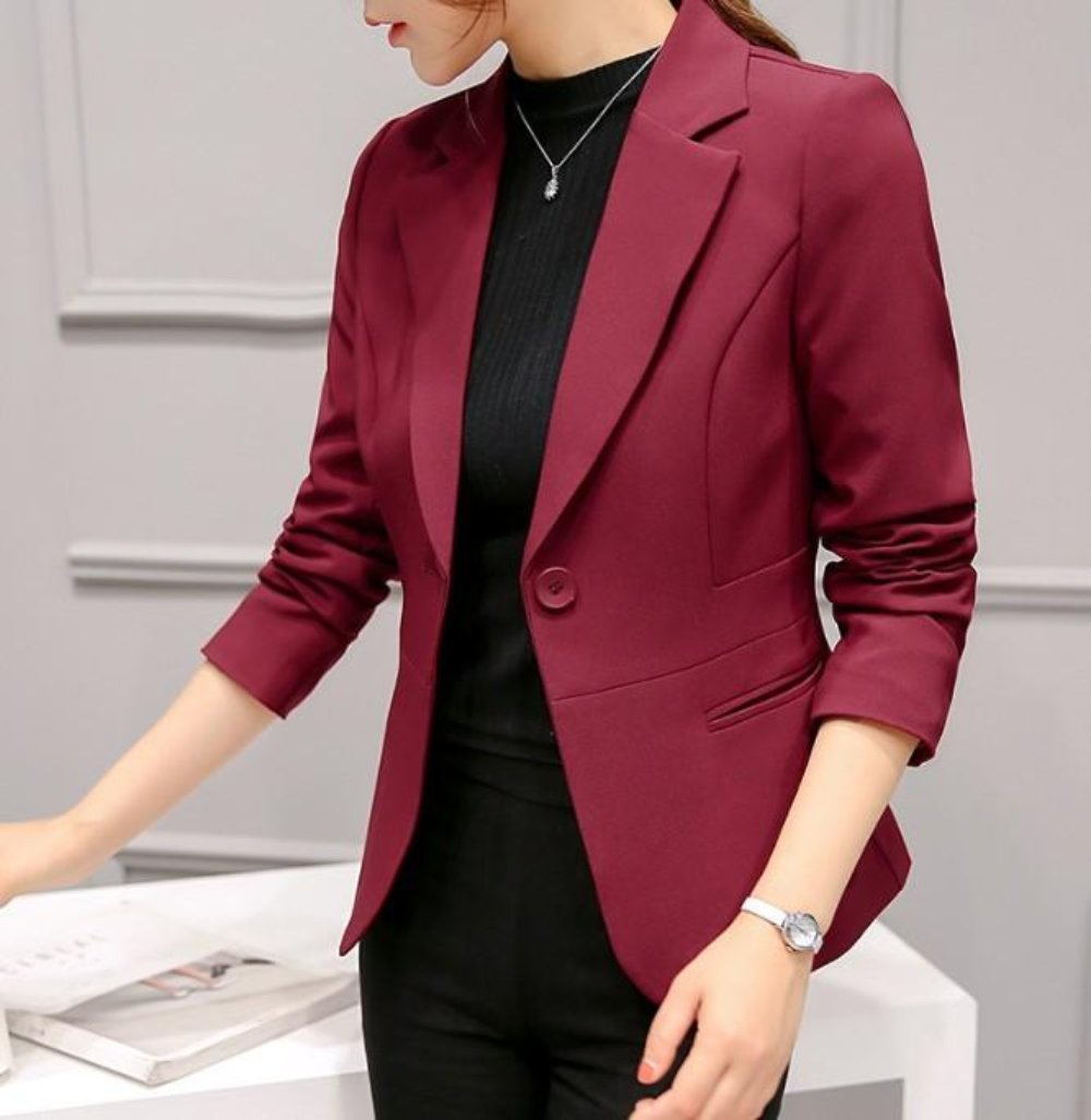 Slim Fit One-Button Women's Professional Attire