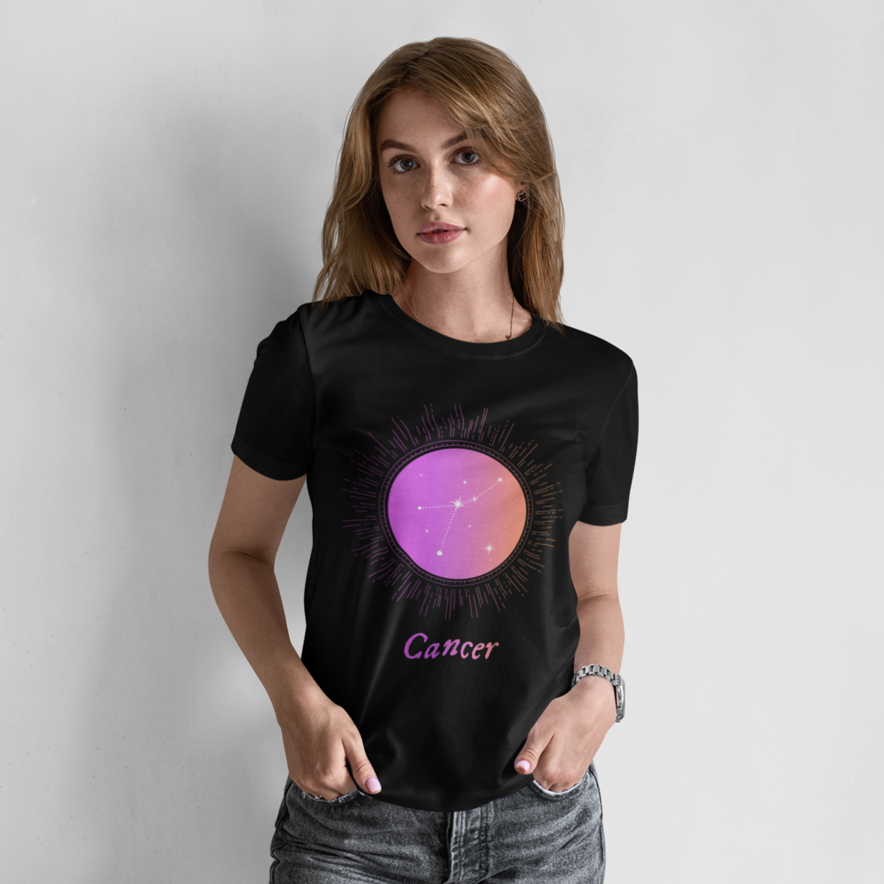 Gradient Zodiac T-Shirt for Women: Embracing the Power of Femininity