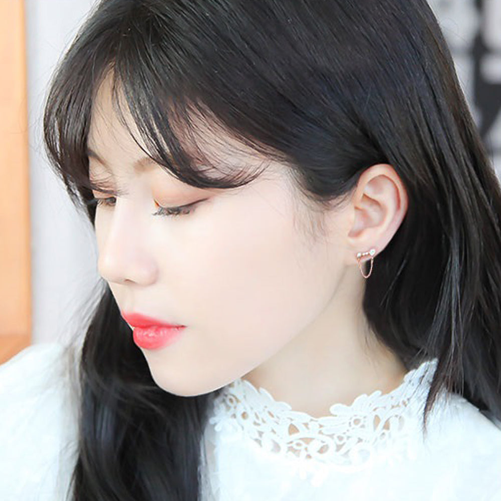 Gold-Plated Clara Chain Hoop Earrings