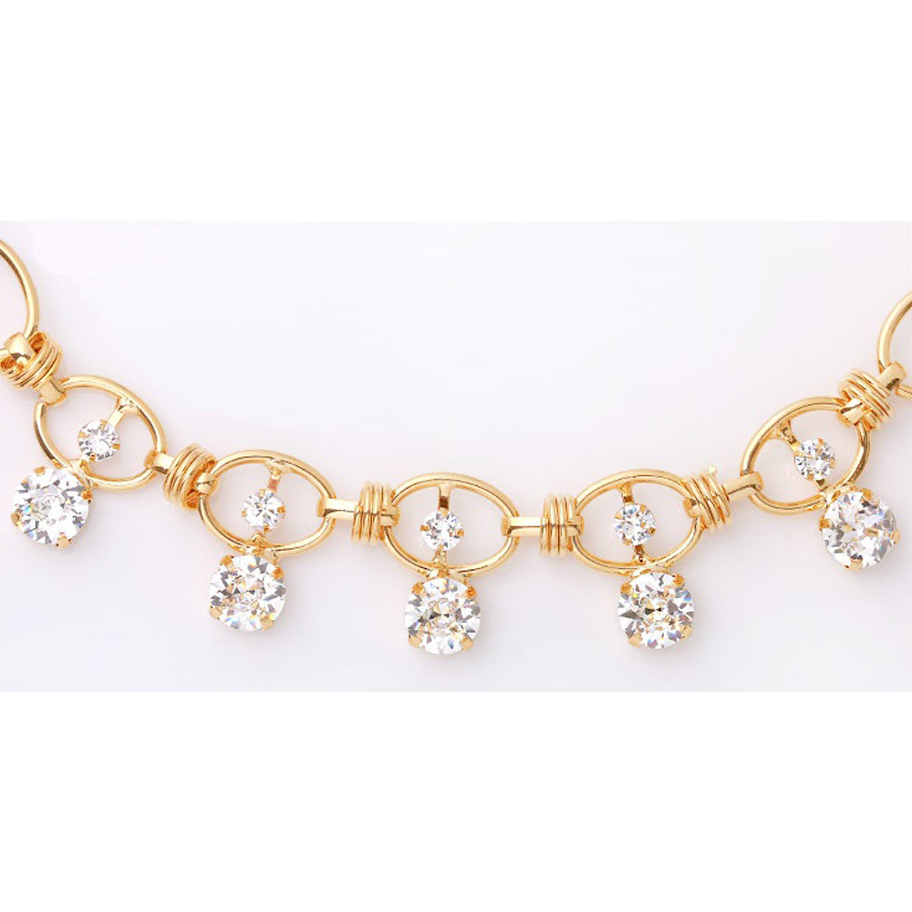 Gold Chain Necklace with Crystal Embellishments