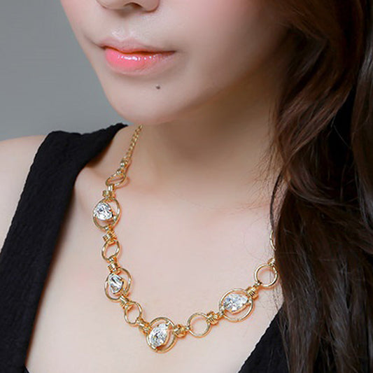 Gold Crystal Mika Necklace