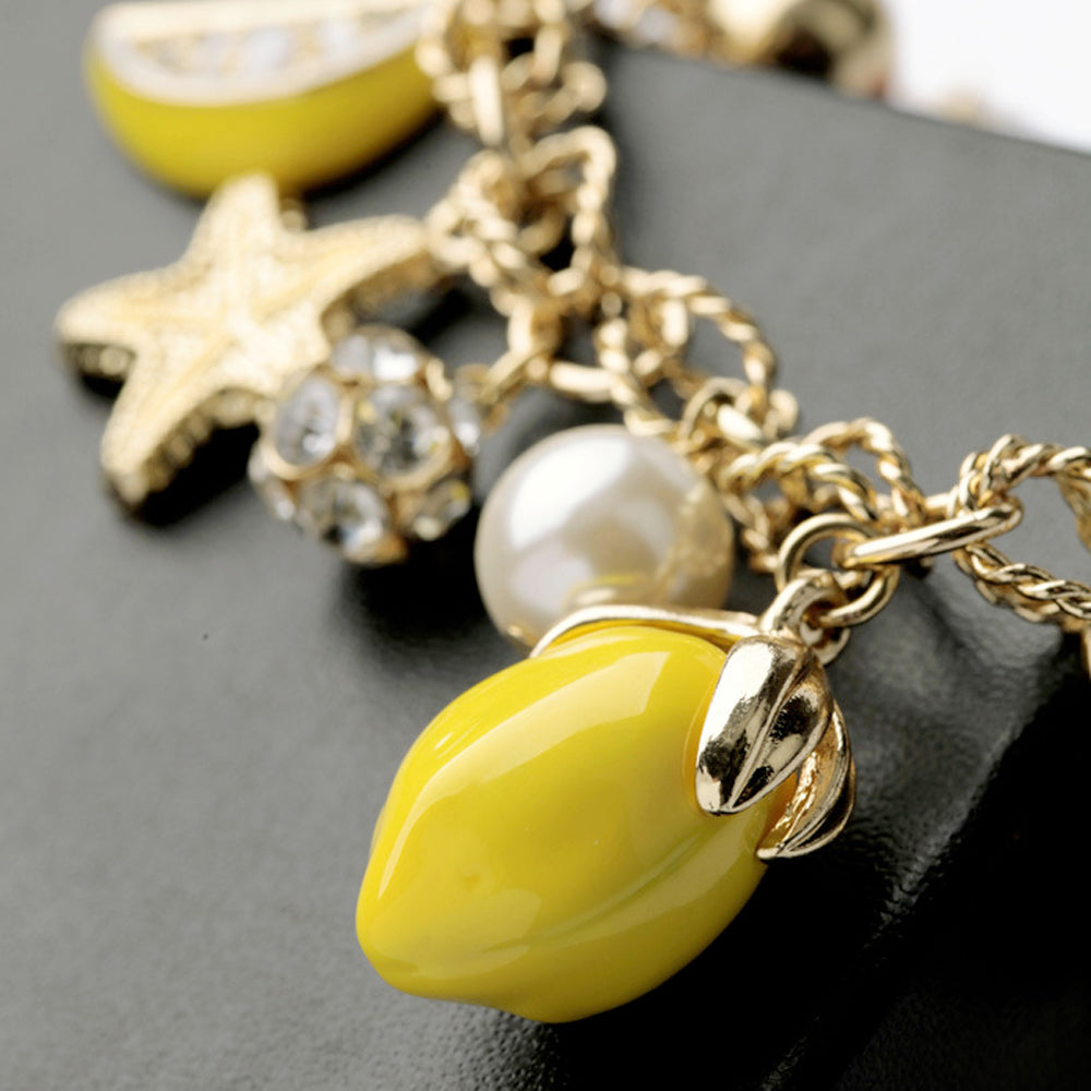 Lemon and Starfish Chain Bracelet