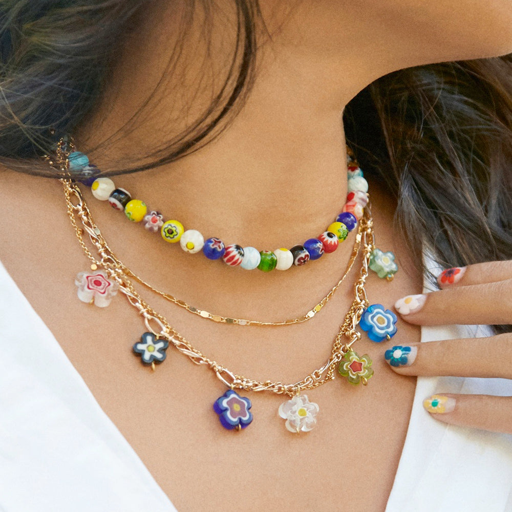 Layered Multi-Color 2 PC Necklace