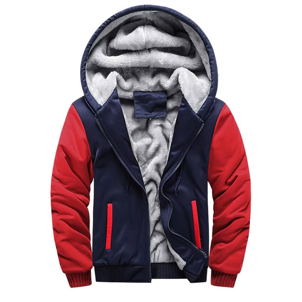 Winter-Lined Men's Zippered Hoodie
