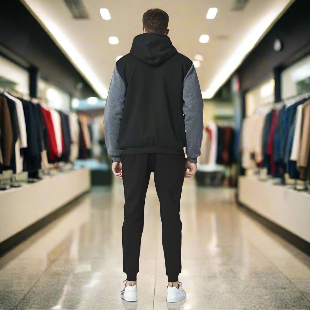 Winter-Lined Men's Zippered Hoodie