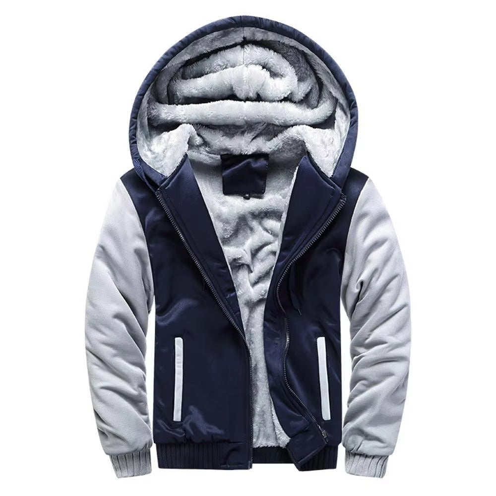 Winter-Lined Men's Zippered Hoodie