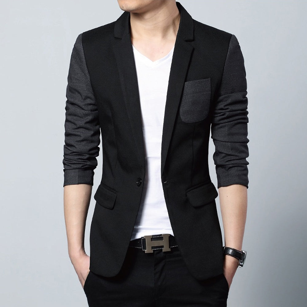 Slim Fit Two-Tone Casual Blazer for Men