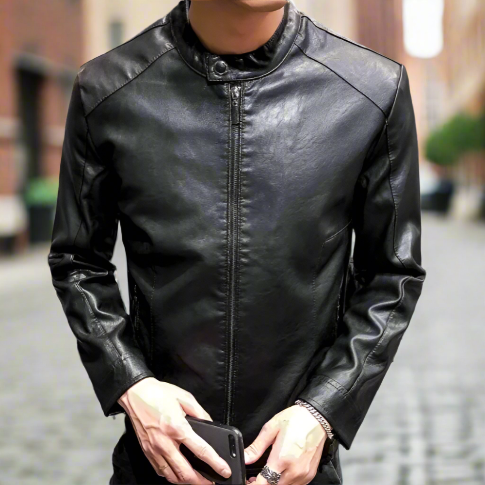 Men's Faux Leather Motorcycle Jacket
