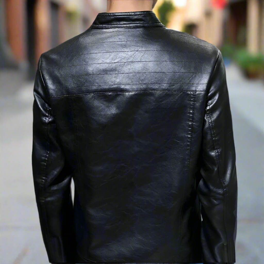Men's Faux Leather Motorcycle Jacket