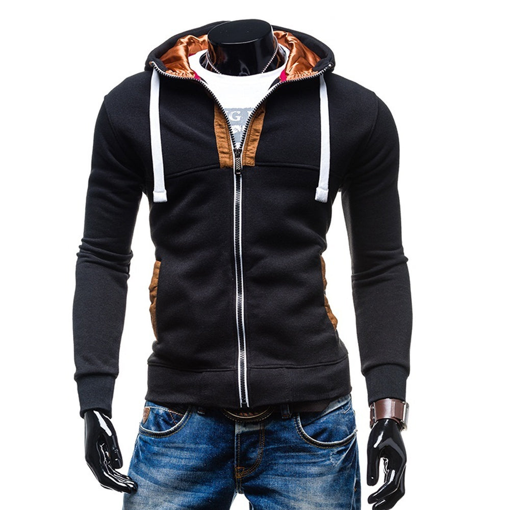 Zippered Hooded Jacket for Men's Casual Wear